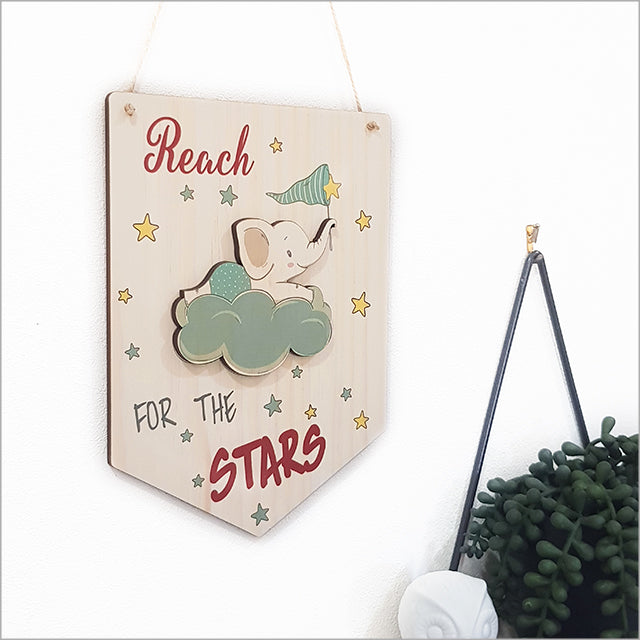 Wall Art - Printed Pine Flag Reach Stars