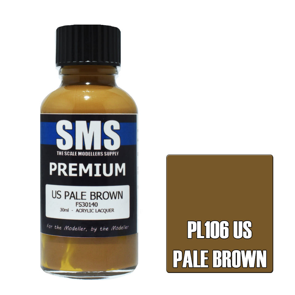AIR BRUSH PAINT 30ML PREMIUM US PALE BROWN 30ML  ACRYLIC LACQUER SCALE
