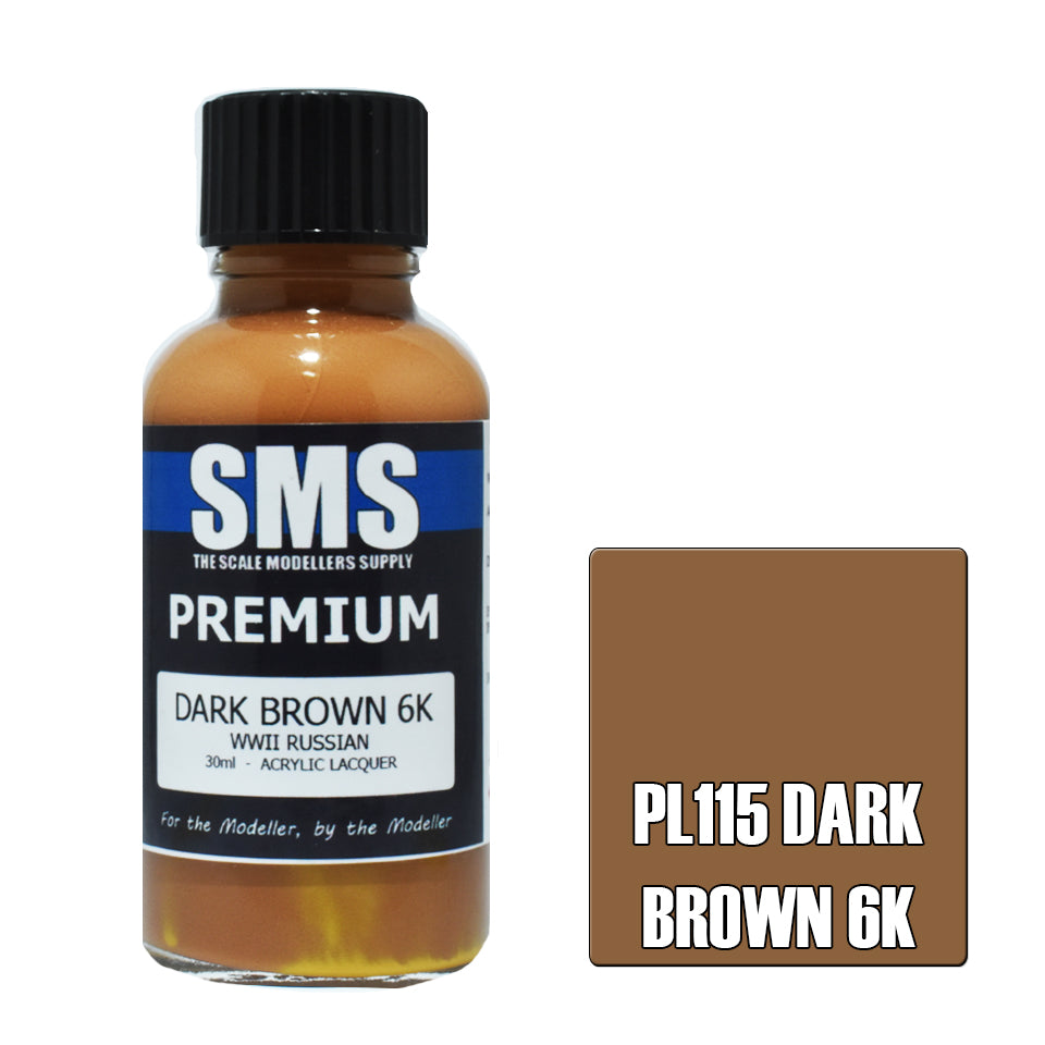 AIR BRUSH PAINT 30ML PREMIUM DARK BROWN 6K  ACRYLIC LACQUER SCALE