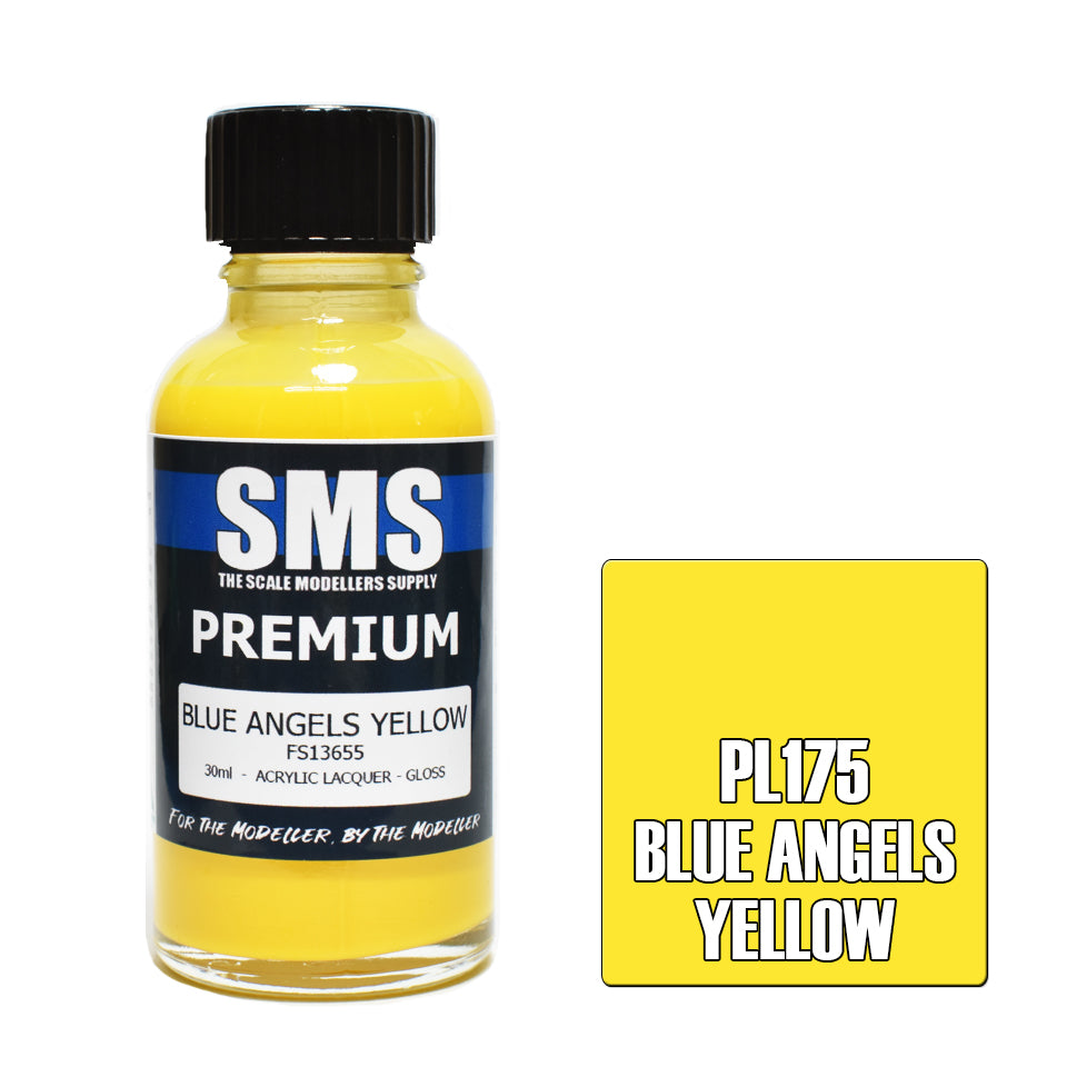 AIR BRUSH PAINT 30ML PREMIUM BLUE ANGELS YELLOW  ACRYLIC LACQUER SCALE