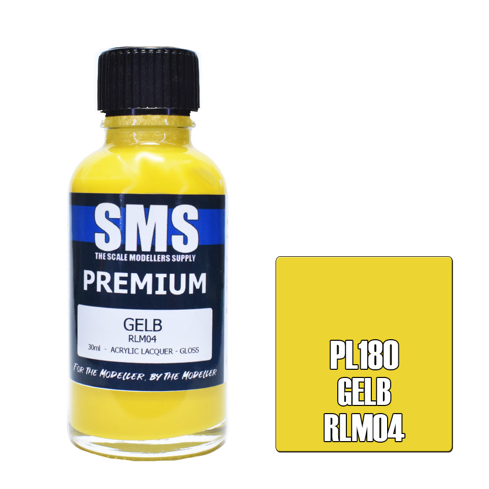 AIR BRUSH PAINT 30ML PREMIUM GELB RLM04  ACRYLIC LACQUER SCALE MODELLERS SUPPLY