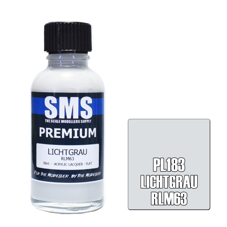 AIR BRUSH PAINT 30ML PREMIUM LICHTGRAU RLM63  ACRYLIC LACQUER SCALE