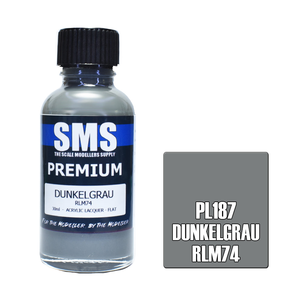 AIR BRUSH PAINT 30ML PREMIUM DUNKELGRAU RLM74  ACRYLIC LACQUER SCALE
