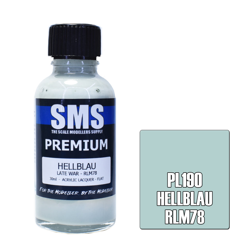 AIR BRUSH PAINT 30ML PREMIUM HELLBLAU RLM78 ACRYLIC LACQUER SCALE