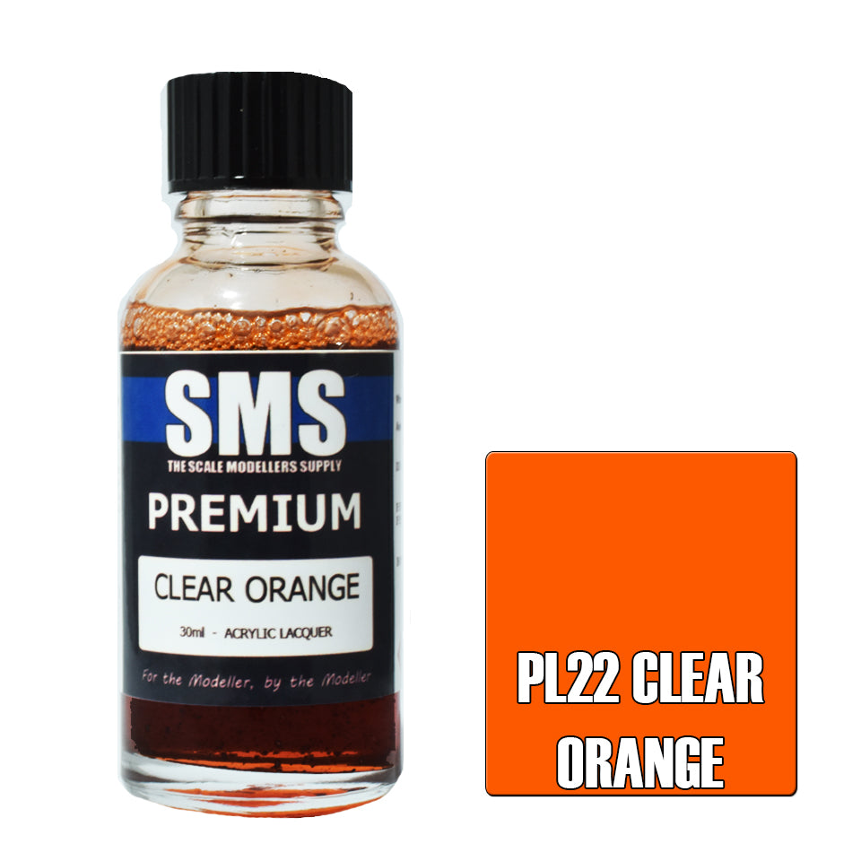 AIR BRUSH PAINT 30ML PREMIUM CLEAR ORANGE ACRYLIC LACQUER SCALE MODELLERS SUPPLY