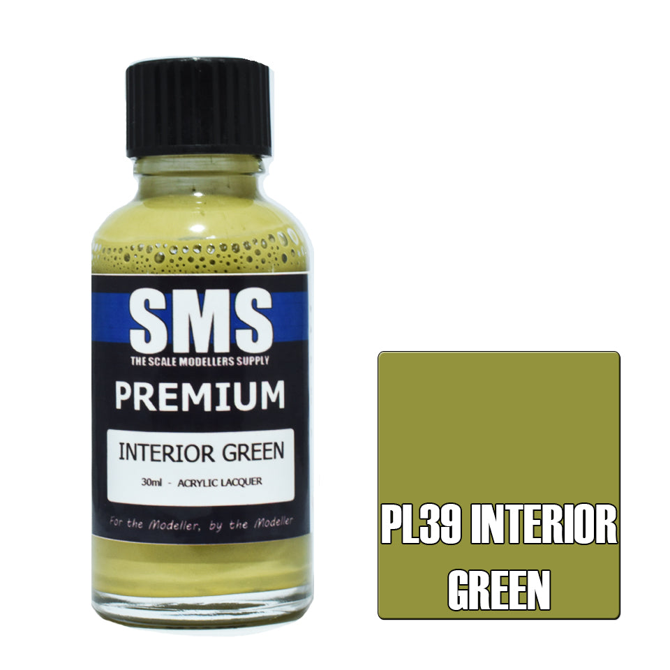 AIR BRUSH PAINT 30ML PREMIUM INTERIOR GREEN ACRYLIC LACQUER SCALE