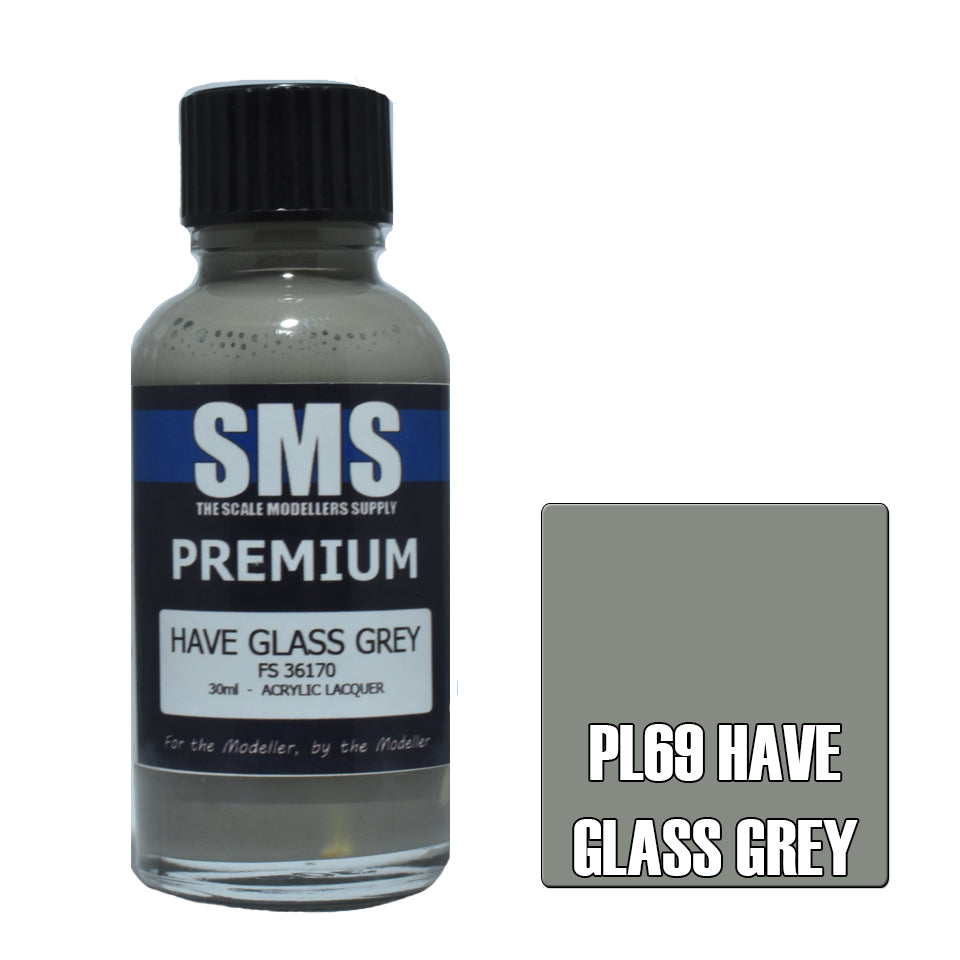 AIR BRUSH PAINT 30ML PREMIUM HAVE GLASS GREY  ACRYLIC LACQUER SCALE