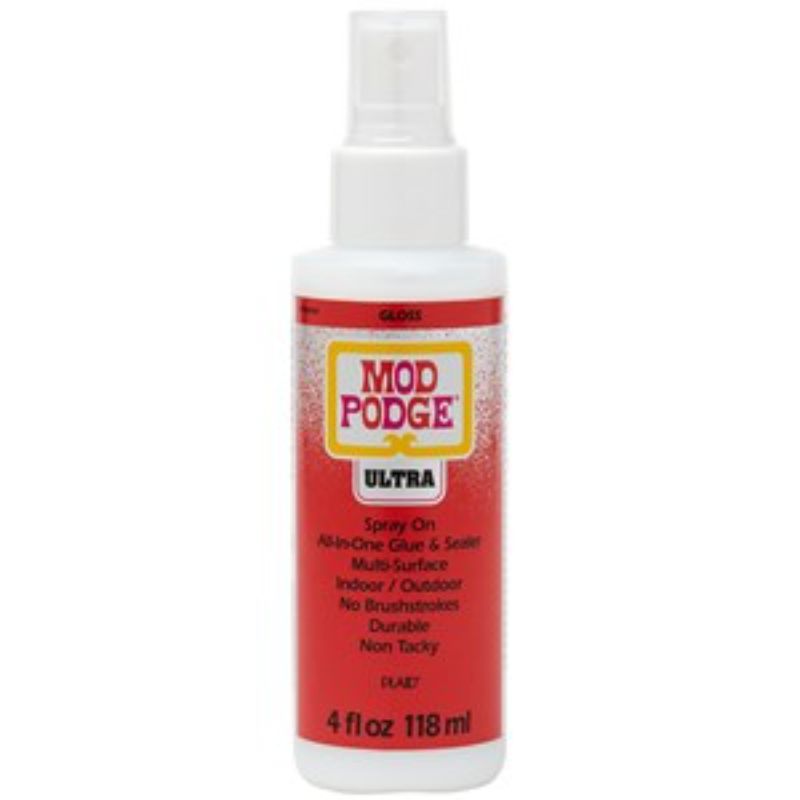 Mod Podge Ultra Gloss 4oz bottle, versatile adhesive and sealer for DIY projects with a smooth, glossy finish.