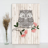 Kiwiana Wall Art - Rectangle: Morepork (Large) - Rectangles