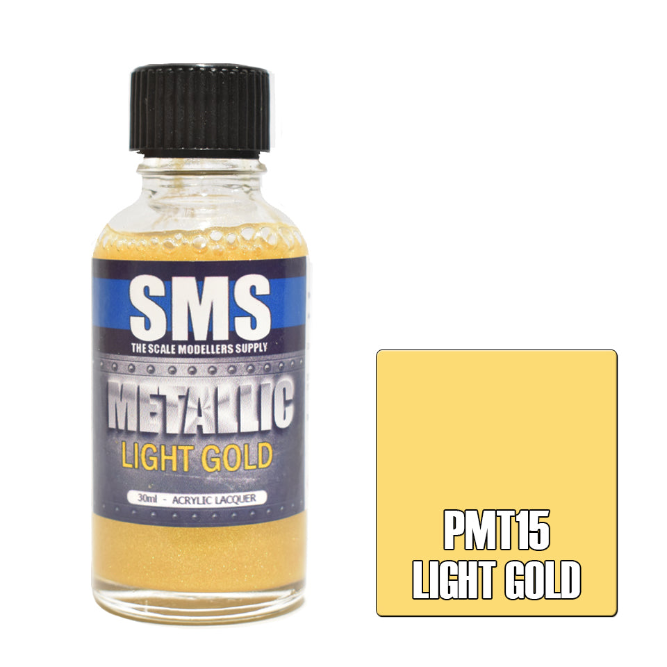 AIR BRUSH PAINT 30ML METALLIC LIGHT GOLD  ACRYLIC LACQUER SCALE MODELLERS SUPPLY