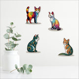 Whimsical Pop Out Cats Wall Art Set, crafted from textured board, perfect for cat lovers and unique home decor.