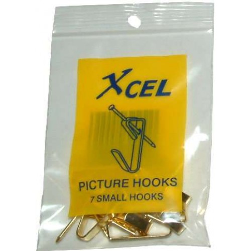 A pack of 252 'Xcel' picture/mirror hooks, each 23mm, designed for stylishly hanging artwork with minimal wall damage.