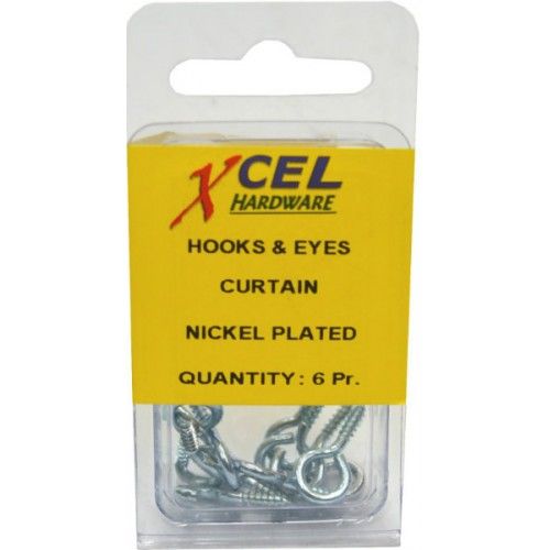 CURTAIN WIRE HOOKS & EYES (6/HOOKS-6/EYE)