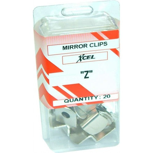 Durable nickel-plated mini mirror clips for secure mounting, ideal for stylish home decor, pack of 20.