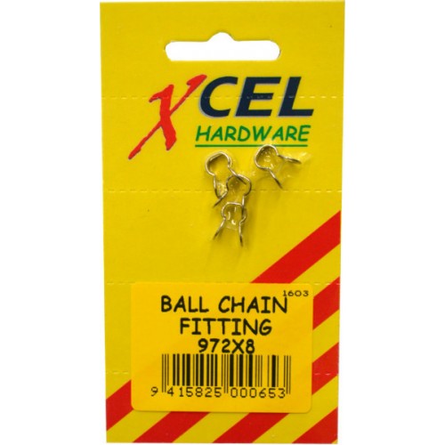 Durable chrome-plated brass connector for securely attaching #8 ball chains to sink plugs, ideal for plumbing and aesthetic use.