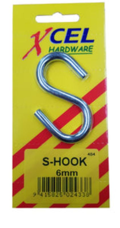 S-Hook ZP 6mm Carded Xcel