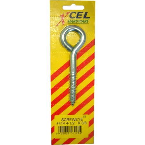 Durable Screweye #414, 4-1/2 inches long, ideal for securing cables and ropes in various applications.