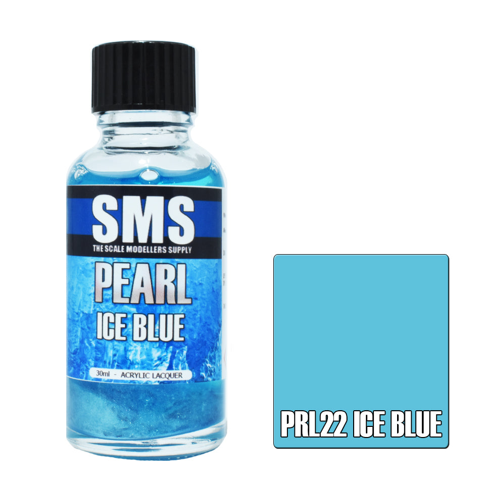 AIRBRUSH PAINT 30ML PEARL ICE BLUE ACRYLIC LACQUER SCALE MODELLERS SUPPLY