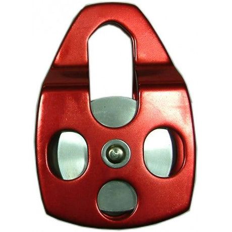 Durable aluminium pulley block, 60mm diameter, designed for 16mm ropes, ideal for lifting and rigging tasks.