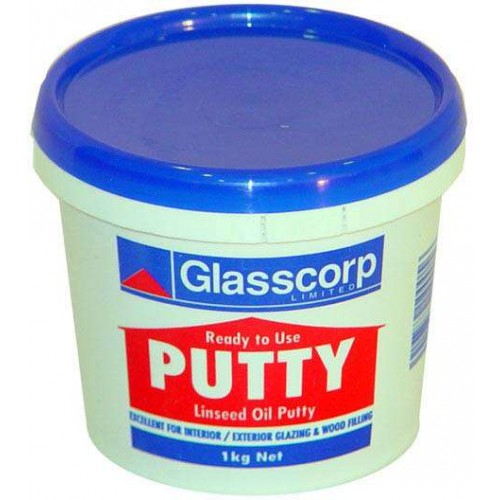 Putty-Linseed Oil based wood putty in 1kg, ideal for smooth finishes on interior and exterior woodworking projects.