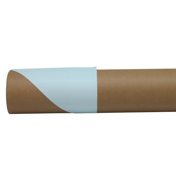 Two-sided Euro Wrap Sheets: Kraft finish on one side, serene Stormy Blue on the other, perfect for elegant gift wrapping.