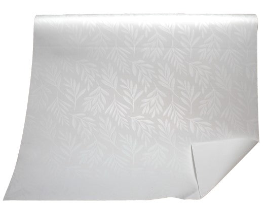 White Euro Wrap Roll with Leaf Print in White