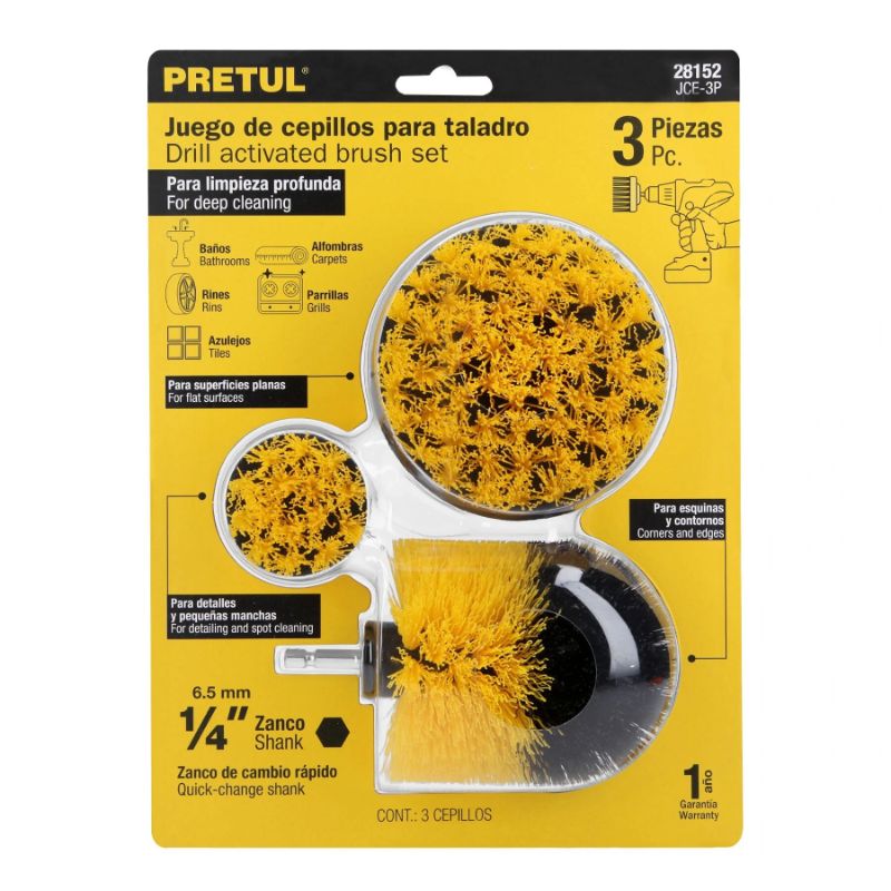 Drill Driven Cleaning Brush Set - 28152 Pretul (3pcs)