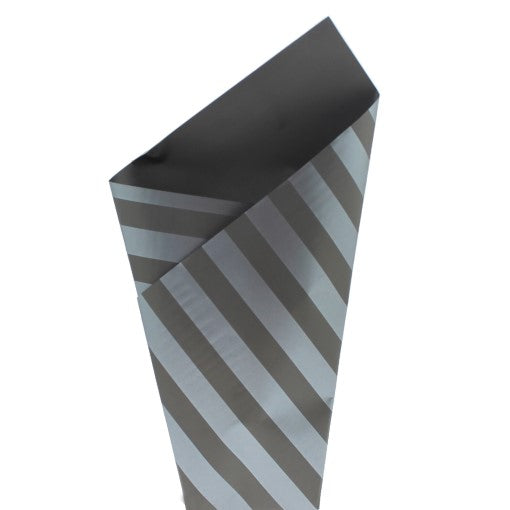 Elegant Pearl Wrap Sheets in Pearl Black and Matte Black Stripes, pack of 50, perfect for sophisticated gift wrapping.