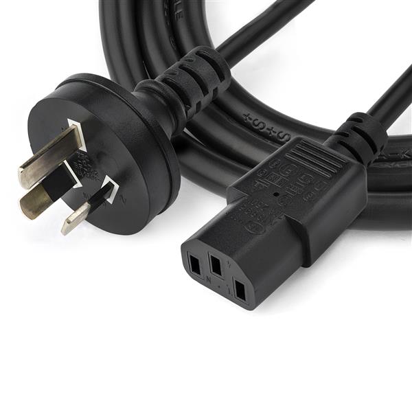 AS/NZS 3112 to C13 Power Supply Cord - 2m (6 ft) - Durable Connector for Computers & Printers