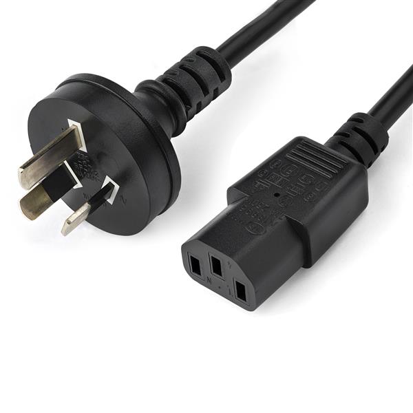 AS/NZS 3112 to C13 Power Supply Cord - 2m (6 ft) - Durable Connector for Computers & Printers