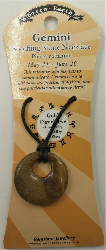 Pendant - Zodiac Donut Gemini Tiger Eye (Set of 6)