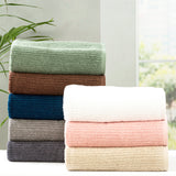 Renee Taylor Cobblestone 650 GSM Cotton Ribbed Towel Packs 5 Piece Stone