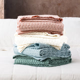 Renee Taylor Lexico Cotton Waffle Blankets Queen/King Rose