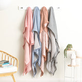 Dreamy Vintage Washed Yarn Dyed Textured Cotton Throw 130 x 200cms Onyx