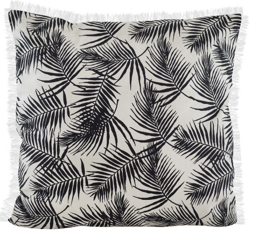 Cushion - Palm With Fringe Raven - Raine and Humble