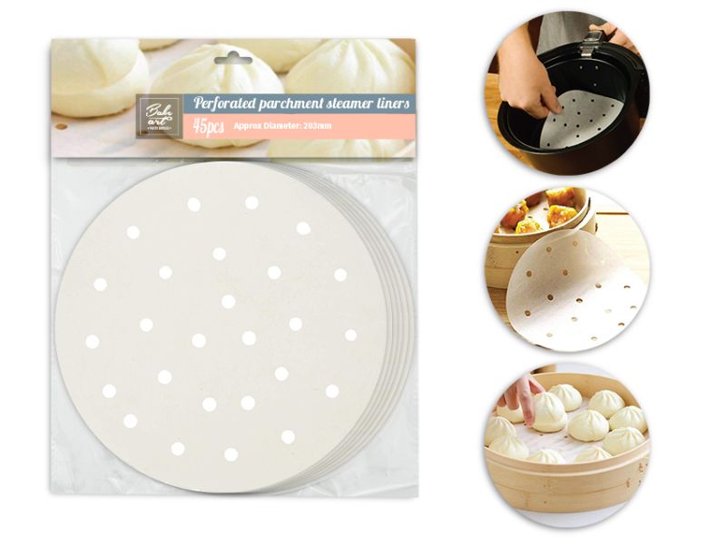 Parchment Steaming Liners - Max Choice Perforated 20.3cm (36 Packs)