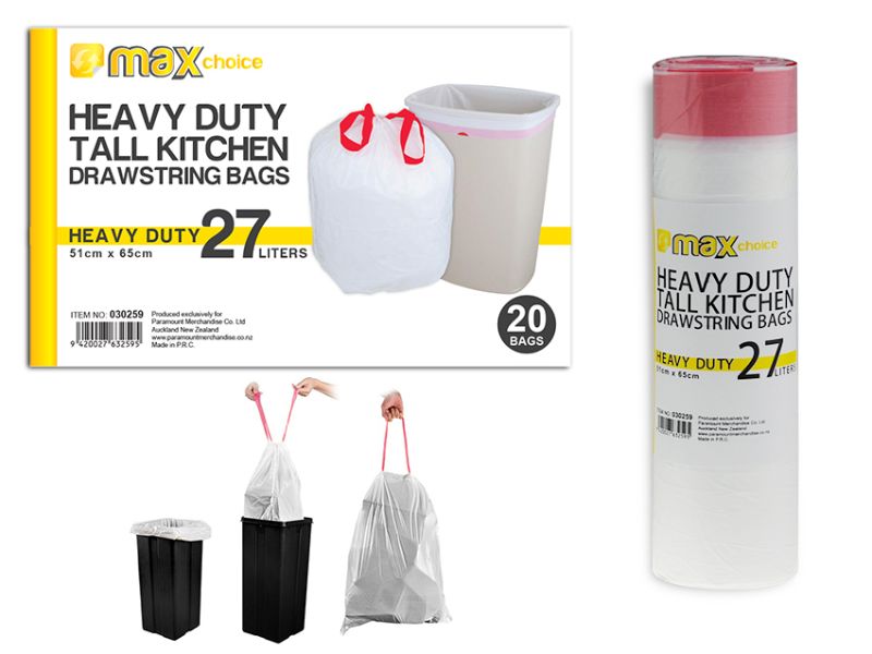 Draw String Kitchen Tidy Bags - MC Medium HD 27L (24 Packs)