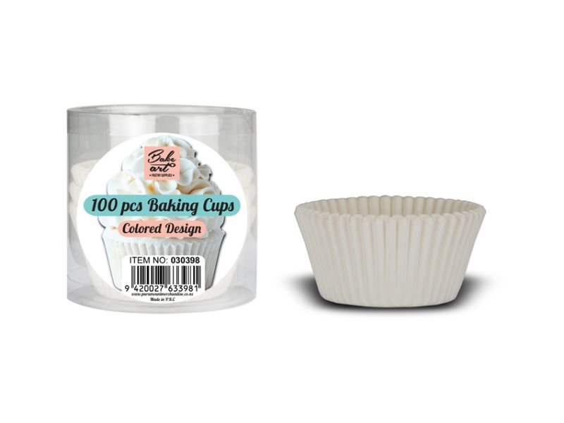 Baking Cup - BA Plain White 12cm (24 Packs)