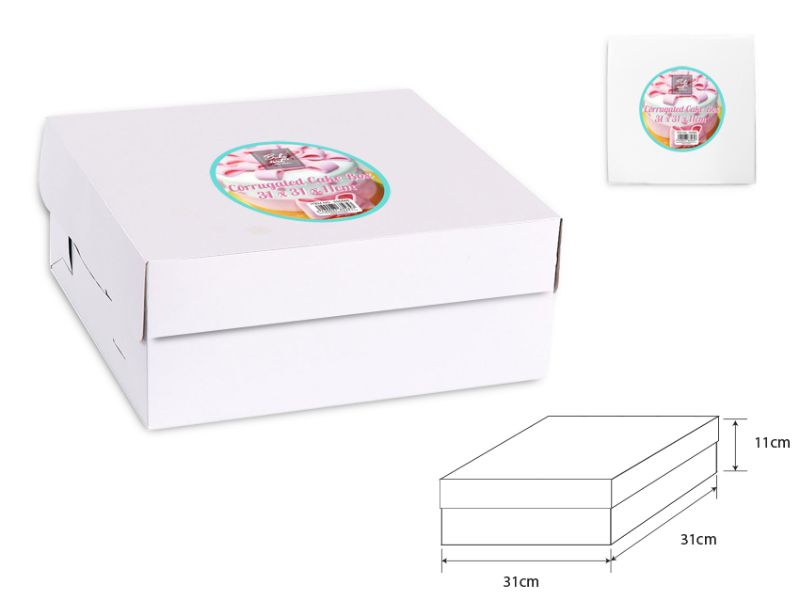 Cake Box - Corrugated White 31cm (24 Units)