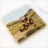 Plywood Art Block: Printed Sheep + Tractor Squares