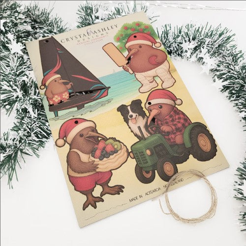 Pop-Out Ornaments: Kiwi Xmas Set 4 POP-OUT Ornaments