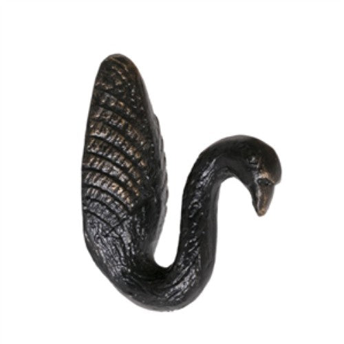 Wall Hook Swan - Black/Gold -  5x7x10cm