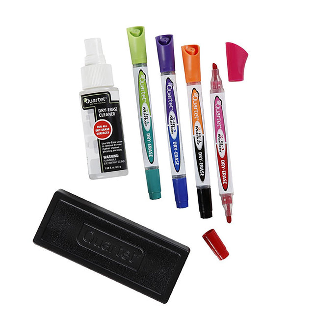 Quartet Whiteboard Accessory Kit with markers, eraser, and cleaner for efficient note-taking and presentations.