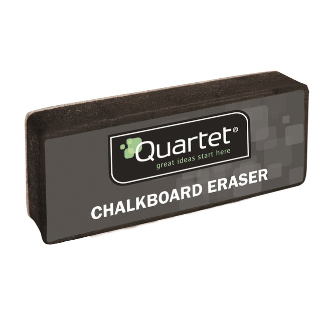 Durable Quartet Blackboard Duster Eraser with extra fluffy texture for effortless chalk removal, 130x50mm size.