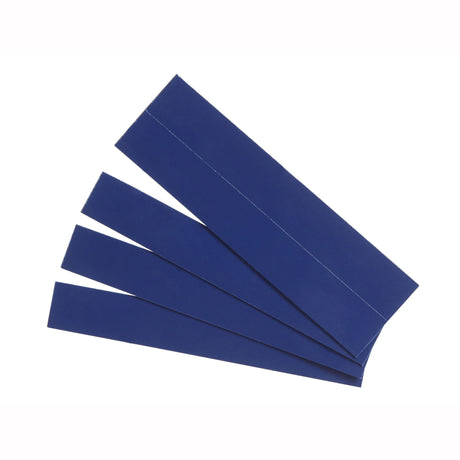 Blue magnetic strips, 25 pack, perfect for organizing papers and displaying photos on any magnetic surface.