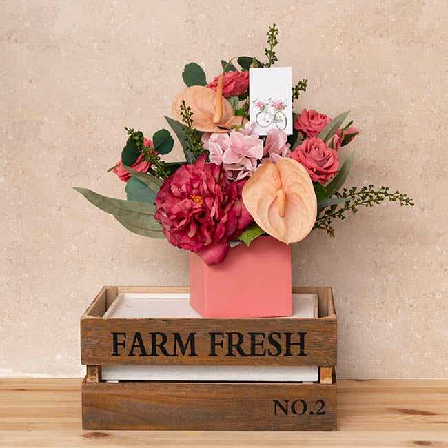 Mini Posy Box Matte Autolock Base Pk25 Deep Coral