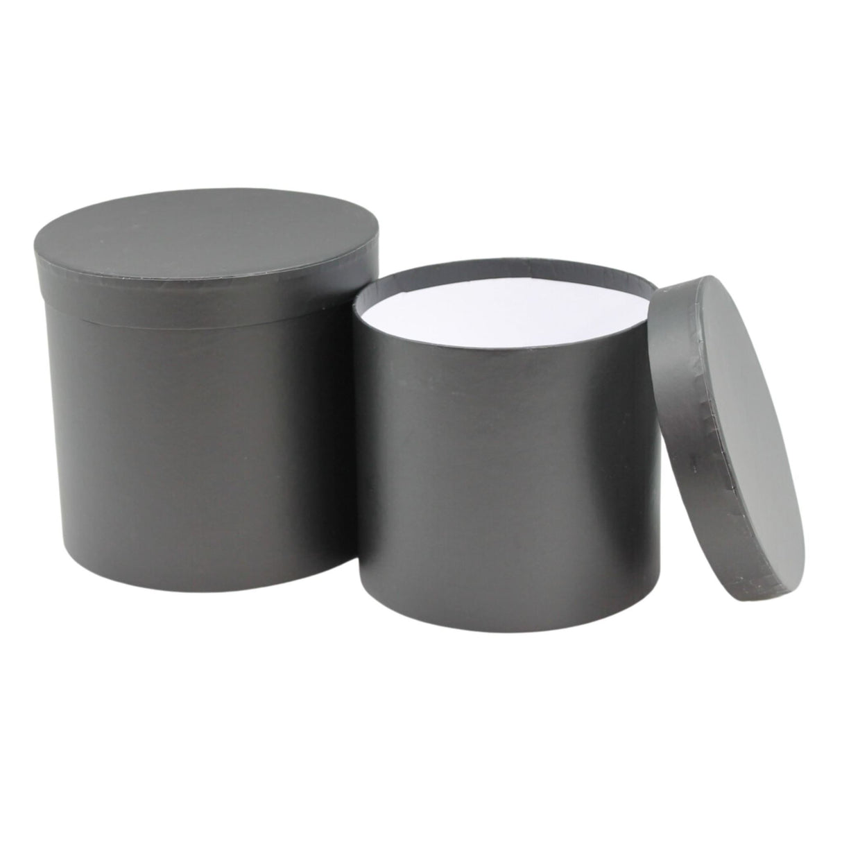 Matte Black Flower Hat Box Set of 2