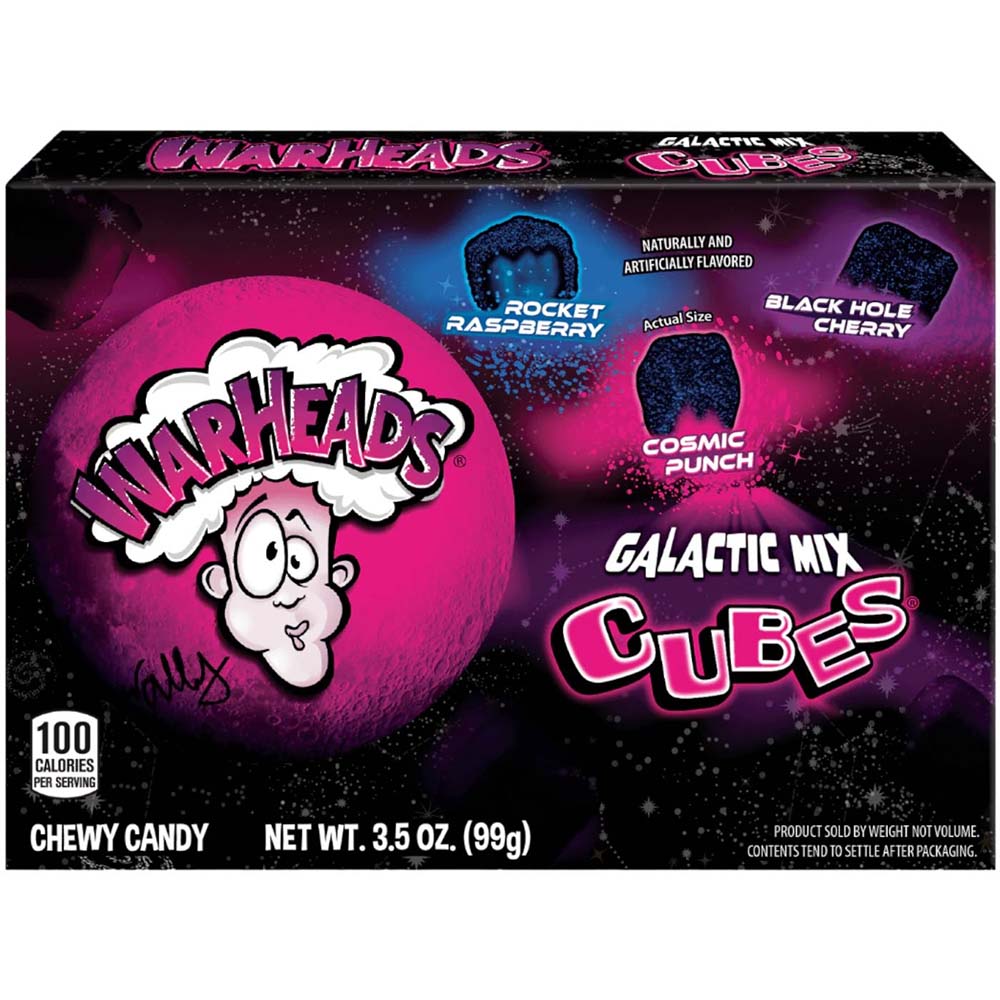 TB Warheads Galactic Mix Cubes 3.5oz - Carton of 12