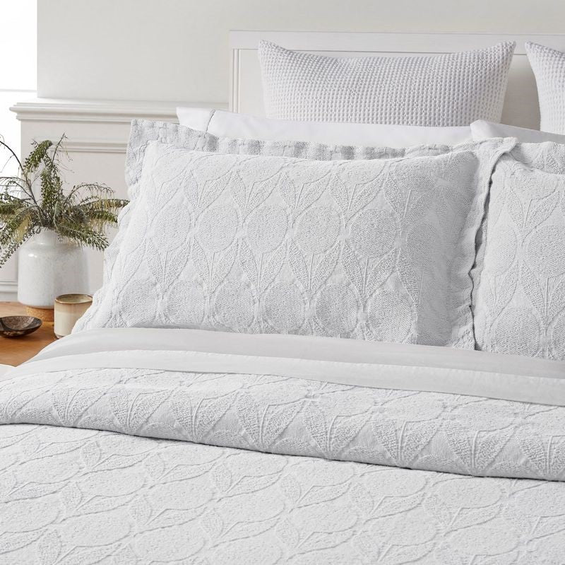Bedspread - CITRON White (Queen) - BAKSANA