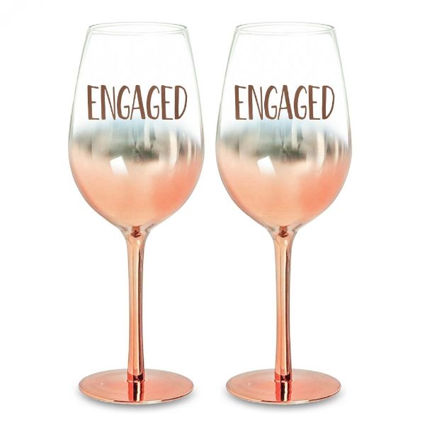 ENGAGEMENT ROSE GOLD OMBRE WINE SET (430ML)